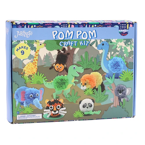 Dinosaur Pom Pom Craft Kit-Makes 9